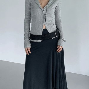 오브 데일리 슬림 라인 자카드 카라 가디건 탑(블랙,멜란지,화이트)