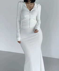 Soft Daily Slim Crop Hooded Zip-Up