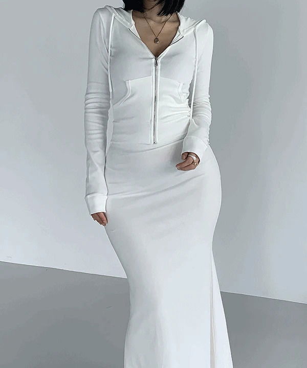 Soft Daily Slim Crop Hooded Zip-Up