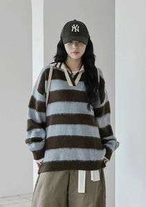 코시하 스트라이프 카라니트