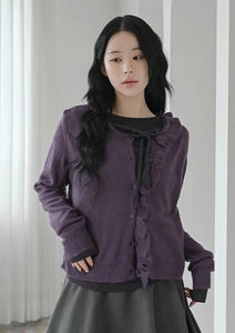 호츠 프릴 니트가디건