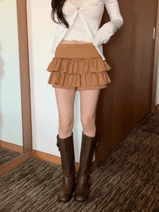 (겨울까지) 터미 스웨이드 치마바지 캉캉 밴딩 미니 스커트 (2olor)