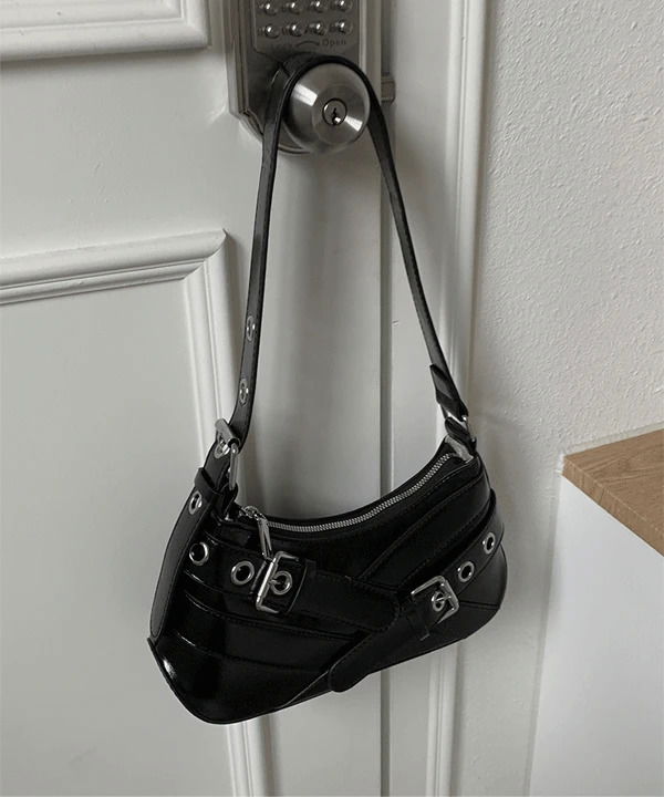 허미 버클 레더 아일렛 데일리 숄더백 (3color)