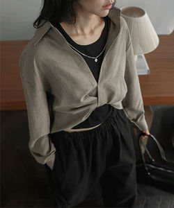 Meb 无袖链条套装扭纹衬衫