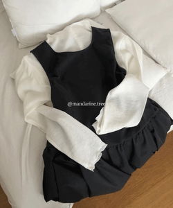 芭蕾風球狀剪裁抓皺無袖洋裝 - 適合婚禮來賓秋季造型