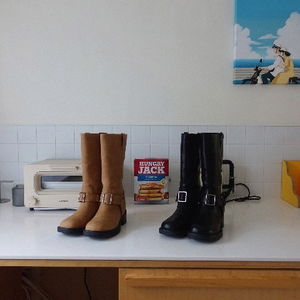 RIDING BUCKLE MIDI BOOTS (2COLORS)