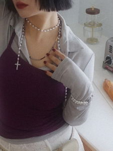 SHEERE BUTTON COLLAR TEE