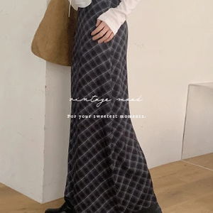 데코체크skirt (가을롱스커트,맥시스커트,하비추천)
