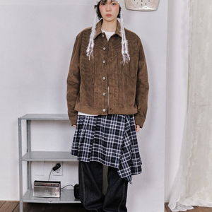 하이드 체크 랩 스커트 (2color)