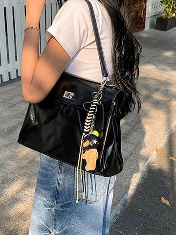 雙扣層疊大容量肩背包