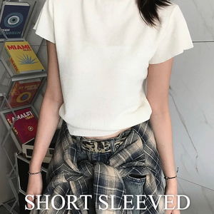 Smoke Turtleneck Short Sleeve Knitwear 