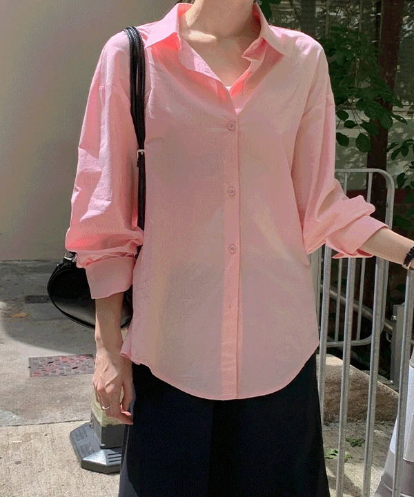 Cozyen Cotton Basic Loose-fit Long Sleeve Shirt - 4 Colors