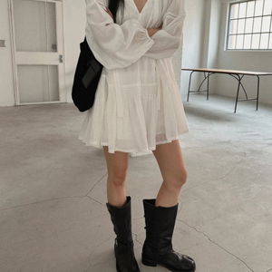 캐런 셔링 원피스