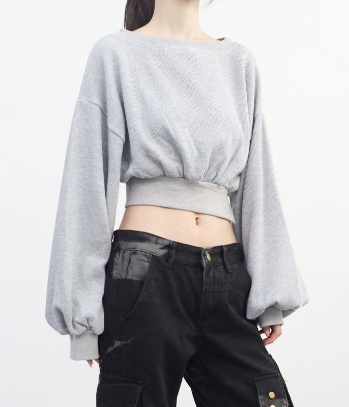 모노 사이드 슬릿 맨투맨