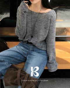 Hairy loose-fit knit