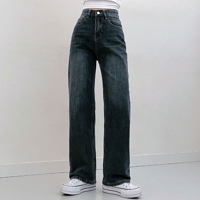 4 Seasons West Faded Denim Semi-Wide Long Pants