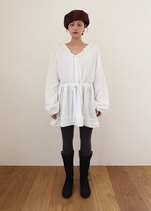 Frill Ribbon Dress Blouse