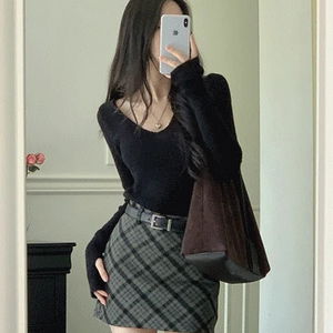 카쉬체크skirt (가을미니스커트,체크스커트,안감치마바지)