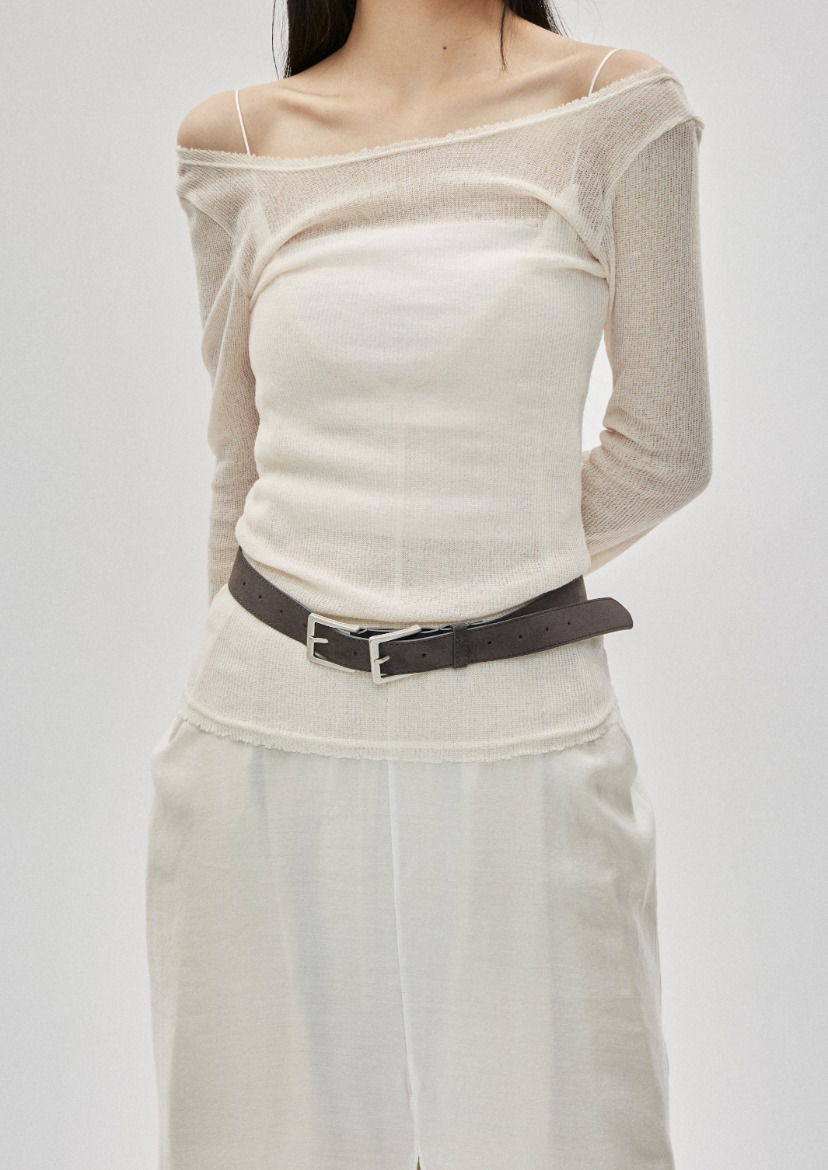 雙扣環皮革腰帶