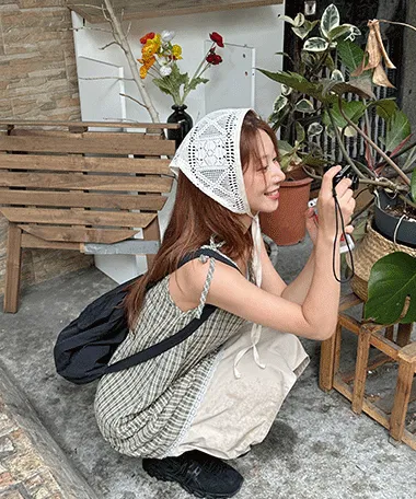 산도 레이스 두건(반다나)