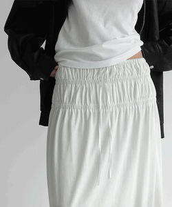 Cafei shirring long skirt