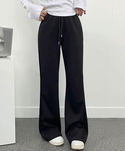 Long-leg fit plain Flared training pants