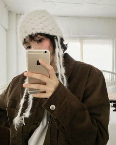 Fluffy Artichoke Beanie *Blue Same-Day Shipping Available