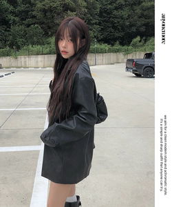 More Quality Abil Leather Overfit Blazer Jacket