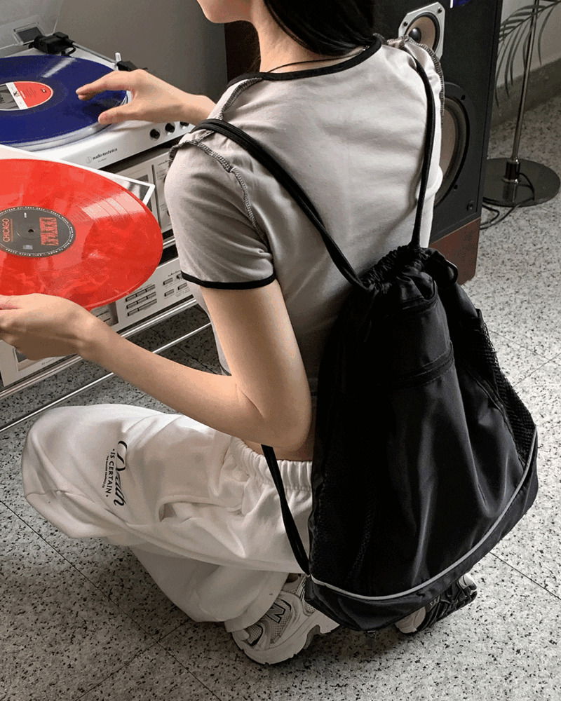 벤치 라인 스카치 나일론 메쉬 블랙 백팩
