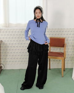 Silk Frill Layer Pants *Gray available for same-day shipping