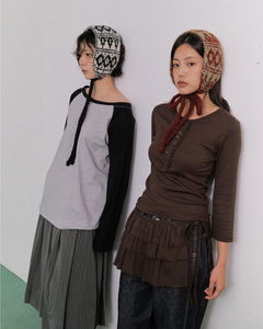 Wendy Lace Long Sleeve + Wrap Skirt *Wrap Skirt Brown Available for Same-Day Shipping