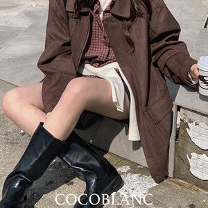 뉴에트 스웨이드 하프 자켓