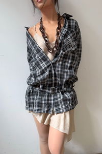 plaidora strap shirt