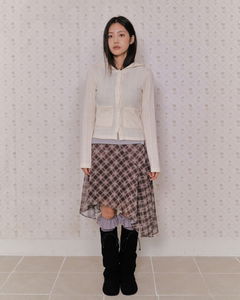 빌로우 쉬폰 체크 스커트 (1color) *당일 발송 가능