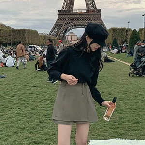 Entnaz back banding strap wrap style skirt pants