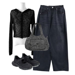 Cardigan/Vest,jeans,ShoulderBags 코디