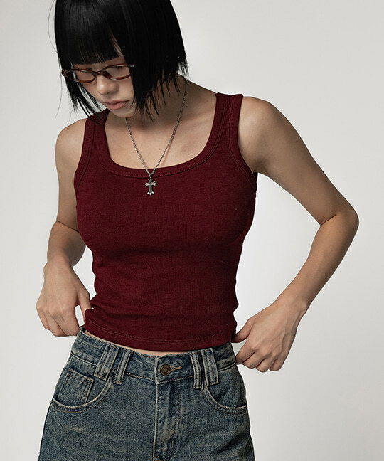 누아델 베이직 망고 나시 (캡내장) BASIC MANGO TANK TOP (WITH BUILT-IN BRA)