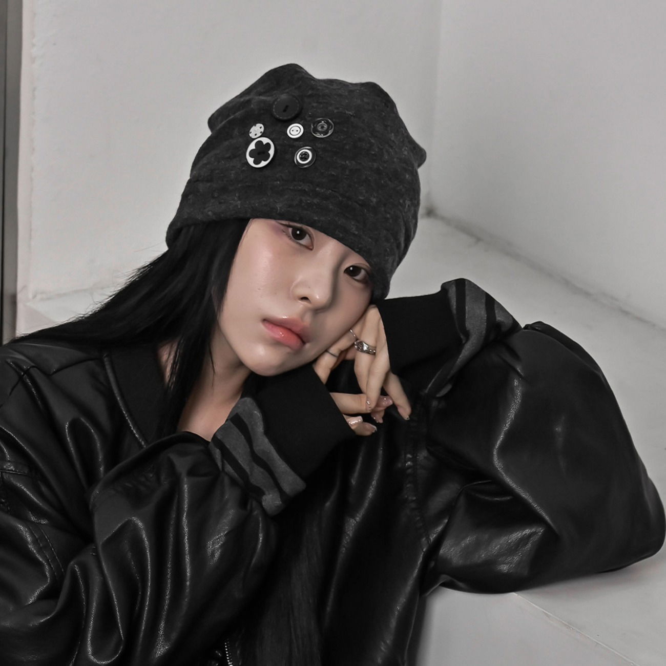 헤클렌 버튼 비니