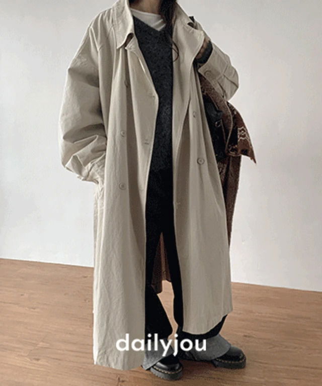 스펜서 오버핏 코튼 트렌치 코트