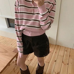 로우라이즈 벨벳 찡 숏팬츠