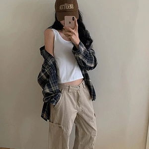 타니 체크 셔츠
