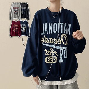 셔널 빈티지 크랙 프린팅 맨투맨 (4color)