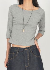 Boat Neck 3/4 Sleeve T-Shirt TS062