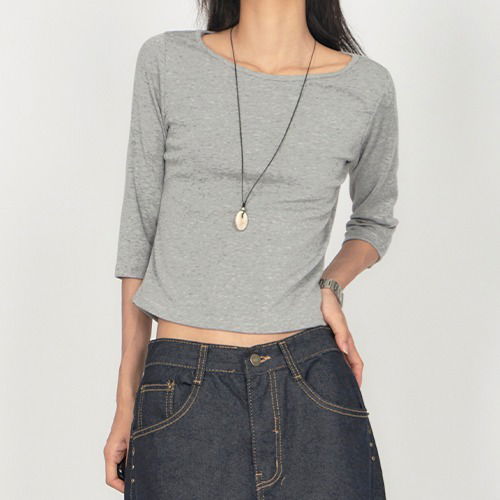 Boat Neck 3/4 Sleeve T-Shirt TS062