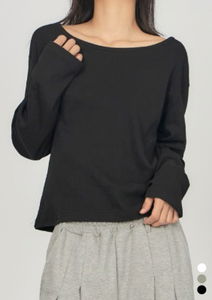 Daily Loose Cotton Long Sleeve T-Shirt TS066