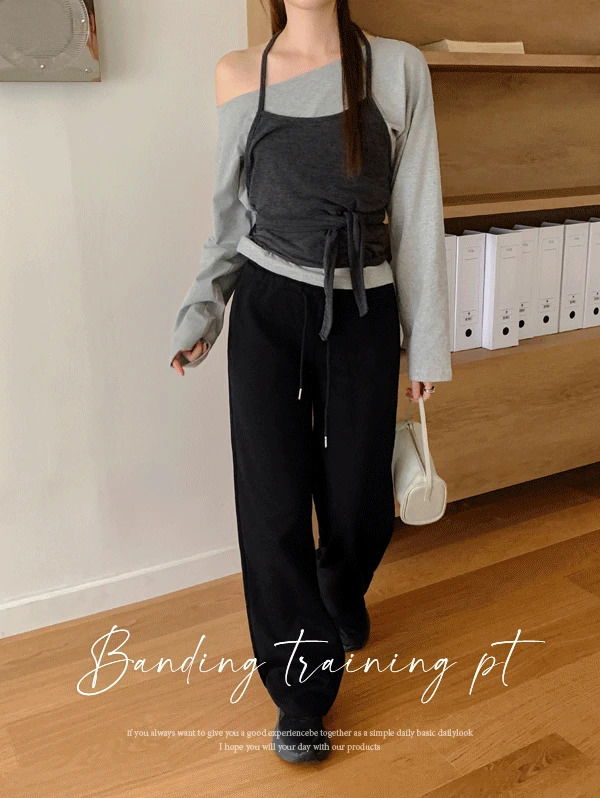 多口袋寬鬆運動長褲