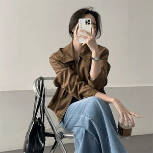 가나다란 에디프 카라 집업 포켓 스웨이드 자켓 3color