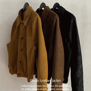 다크스 빈티지 페이크레더 가을 가죽점퍼 자켓 3 color