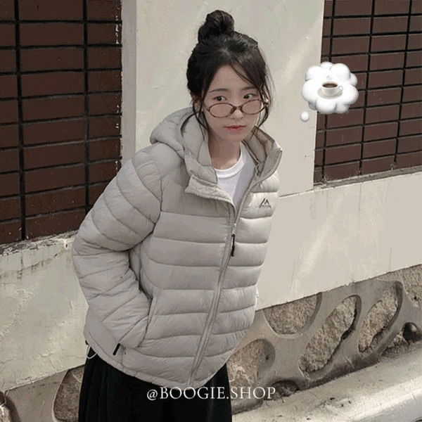 3日間限定特価 リケ キルティング 刺繍 フード 軽量ダウン パディング ストリング ウェルロン ジップアップダウン