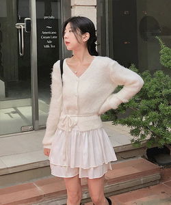 安哥拉羊毛長袖針織外套